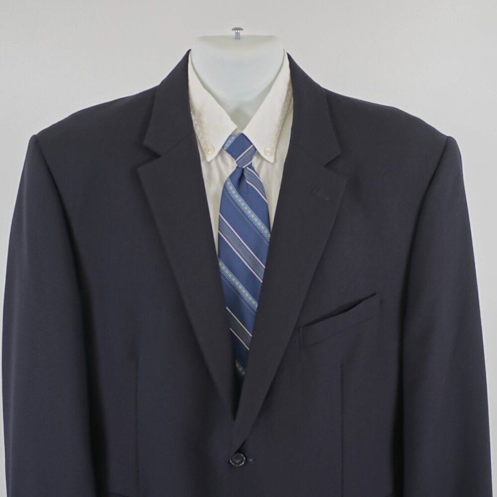 Pronto Uomo Blue Wool Basketweave 2 Button‎ Suit Jacket 46R Or Slim 48R